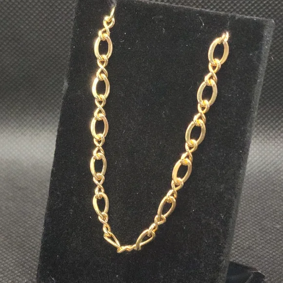 Vintage 18k Gold Plate Chain Bracelet 7" - Picture 1 of 3